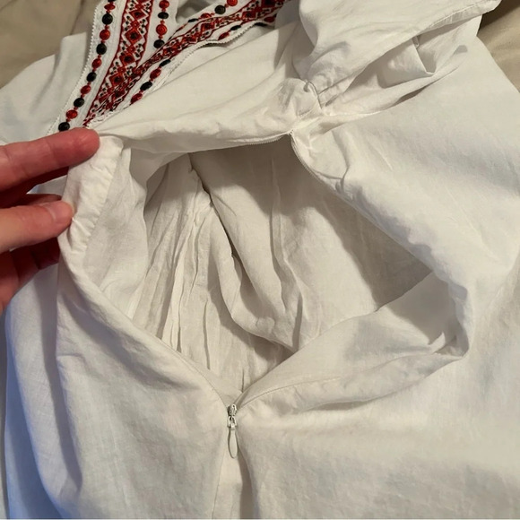 Esley Embroidered Lined Tunic Top 100% Linen Women’s M Boho Lagenlook Hippie - Picture 6 of 10